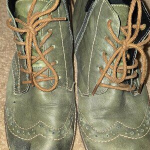 Remonte green leather booties 39
